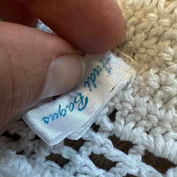 Andi Bagus Bingin Beach Pant cream stacked crochet pants swim coverup Womans S/M - Picture 6 of 11